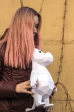 Petit hippopotame en papercraft 3D