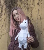 Petit hippopotame en papercraft 3D