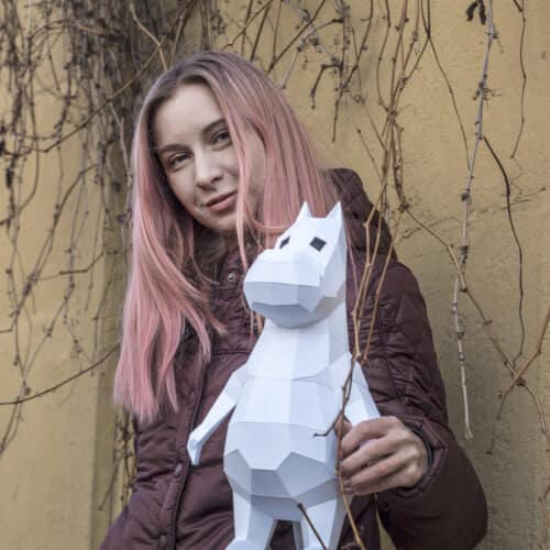 Petit hippopotame en papercraft 3D