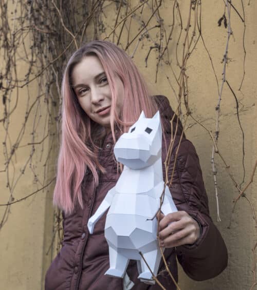Petit hippopotame en papercraft 3D