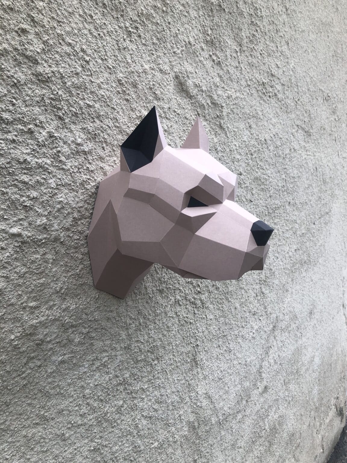 Papercraft di testa di pitbull in origami 3D Papercraft di testa di pitbull in origami 3D