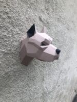 Tête de pitbull en papercraft 3D