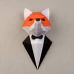 Papercraft 3D renard en costume