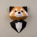 Panda roux en costume papercraft 3D
