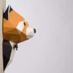 Panda roux en costume papercraft 3D