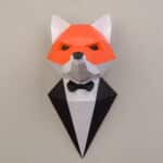 Papercraft 3D renard en costume