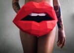 Papercraft 3D bouche rouge à assembler