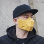 Papercraft polygonale Maske in Origami 3D