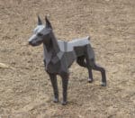 Doberman en papercraft 3D