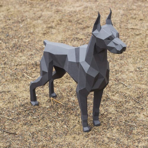Doberman en papercraft 3D