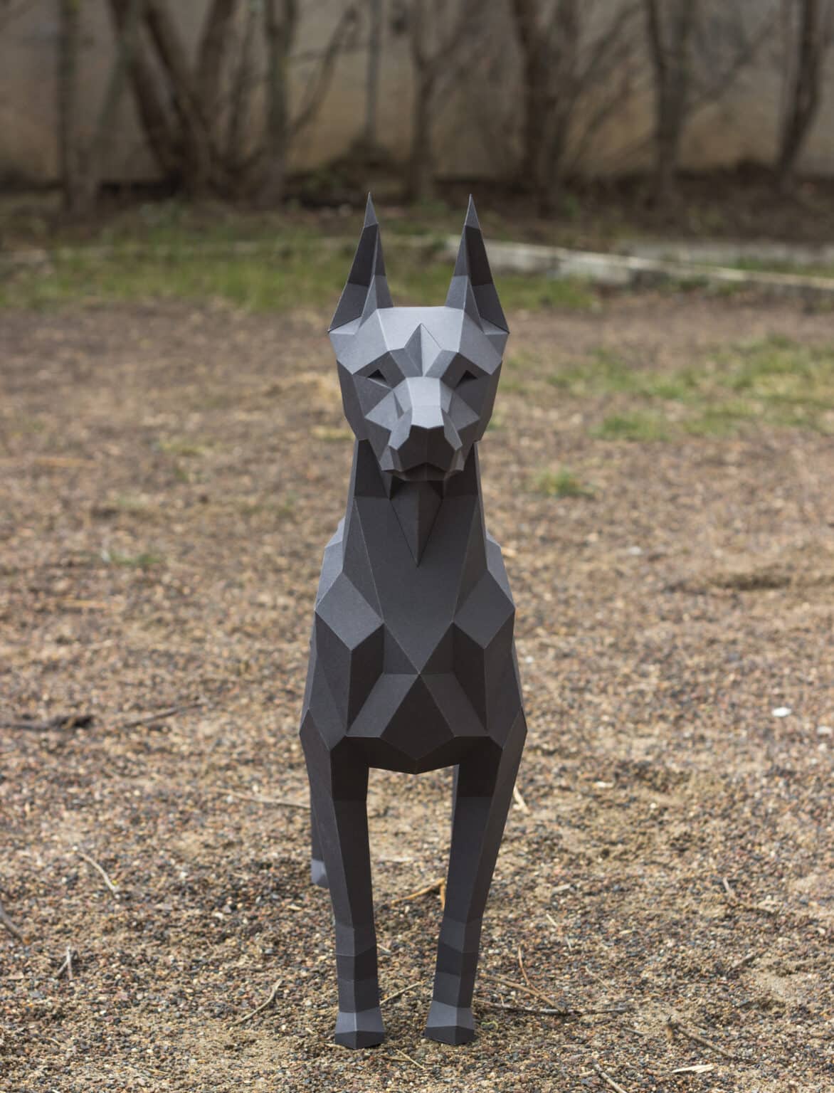 Papercraft de Doberman en origami 3D Papercraft de Doberman en origami 3D