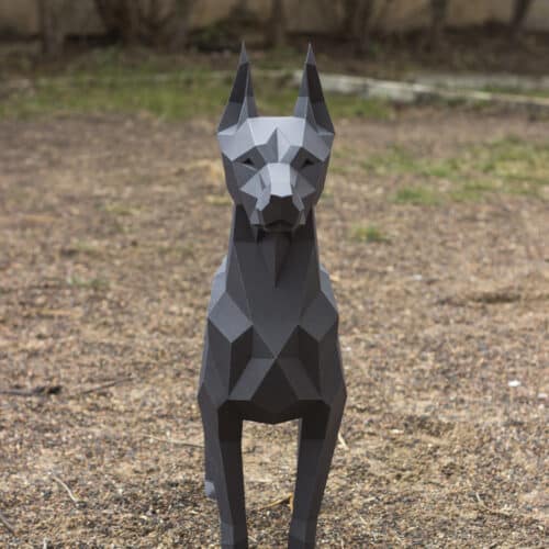 Doberman en papercraft 3D