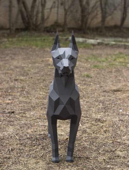 Doberman en papercraft 3D