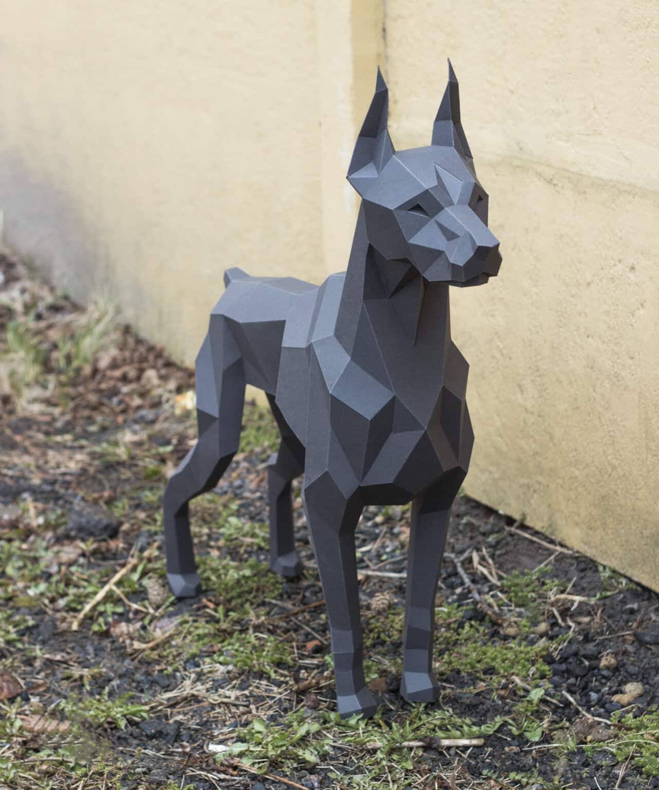 Papercraft de Doberman en origami 3D Papercraft de Doberman en origami 3D