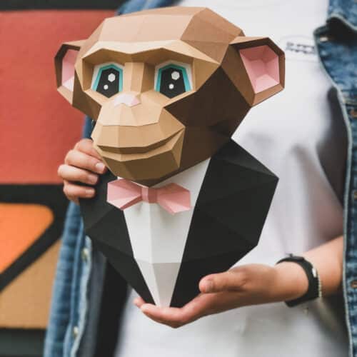 Singe en papercraft 3D