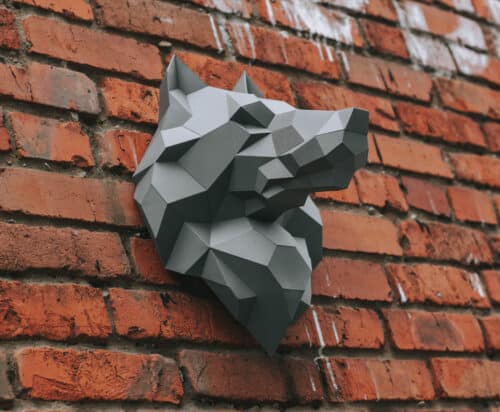 Tête de loup en papercraft 3D