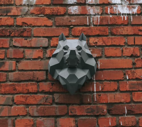 Tête de loup en papercraft 3D