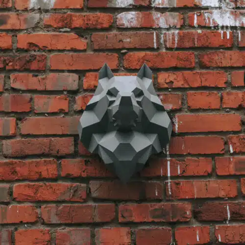 Tête de loup en papercraft 3D