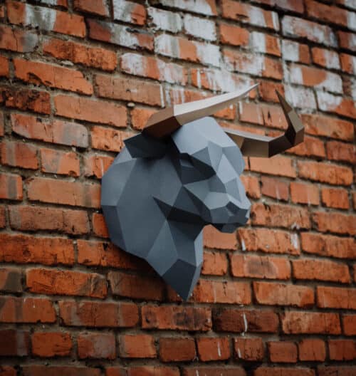Tête de taureau en papercraft 3D