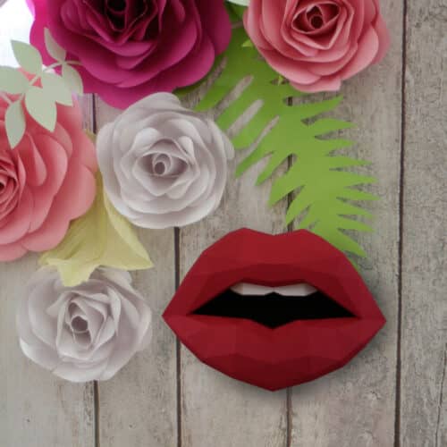 Papercraft 3D bouche rouge à assembler