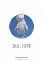 Petit hippopotame en papercraft 3D