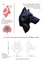 Tête de loup en papercraft 3D
