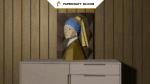 aTableau mural La jeune fille à la perle en Papercraft 3D