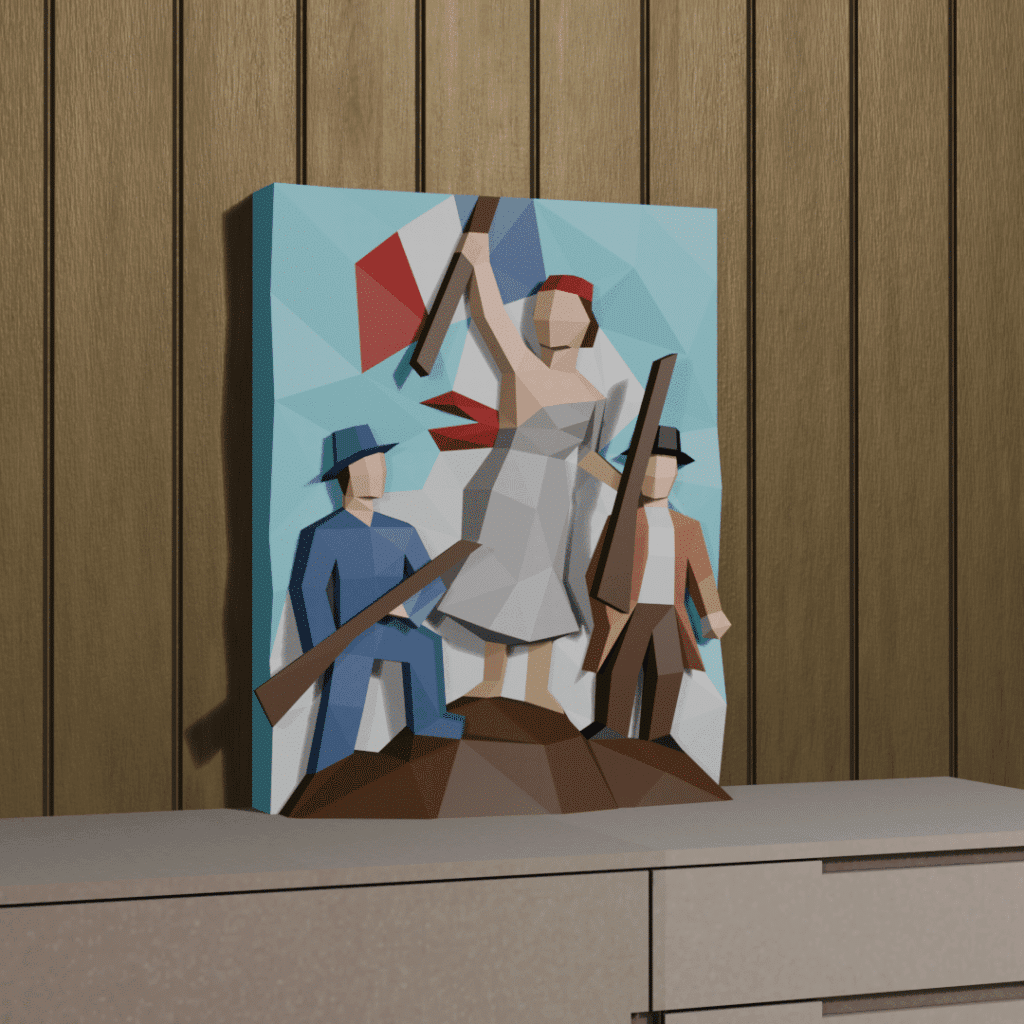Tableau mural La liberté guidant le peuple en Papercraft 3D