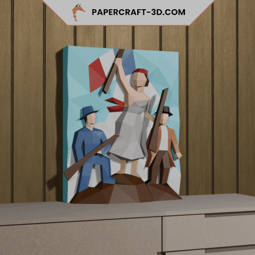 Tableau mural La liberté guidant le peuple en Papercraft 3D