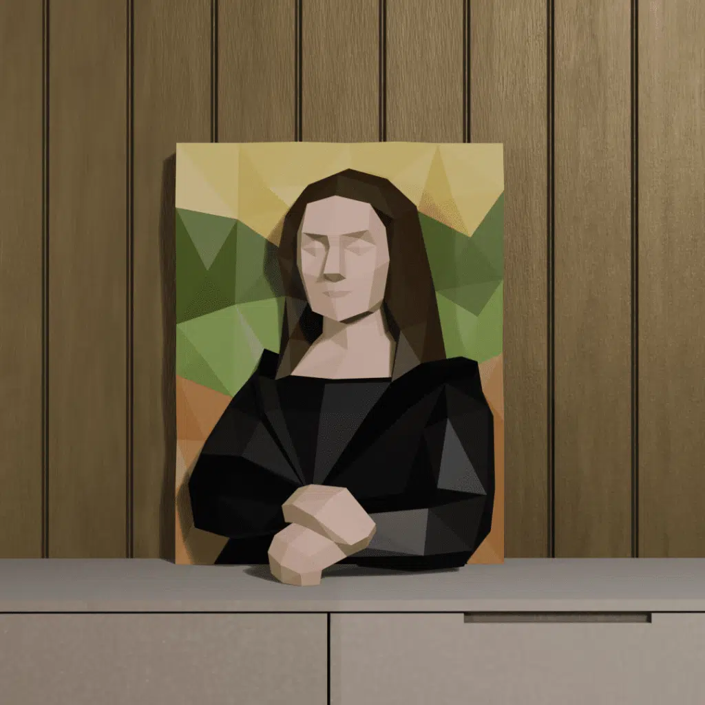Tableau mural Mona Lisa en Papercraft 3D
