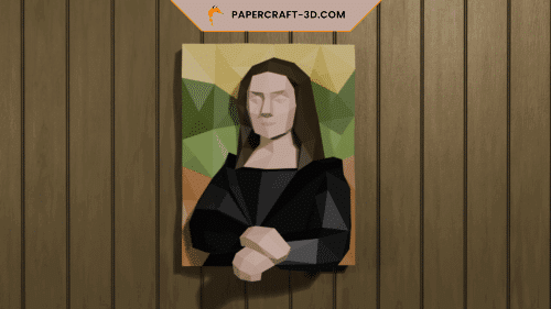 Tableau mural Mona Lisa en Papercraft 3D