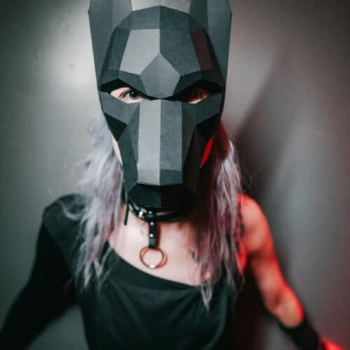 Masque Doberman en papercraft 3D