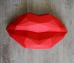 Lèvres rouges en papercraft 3D