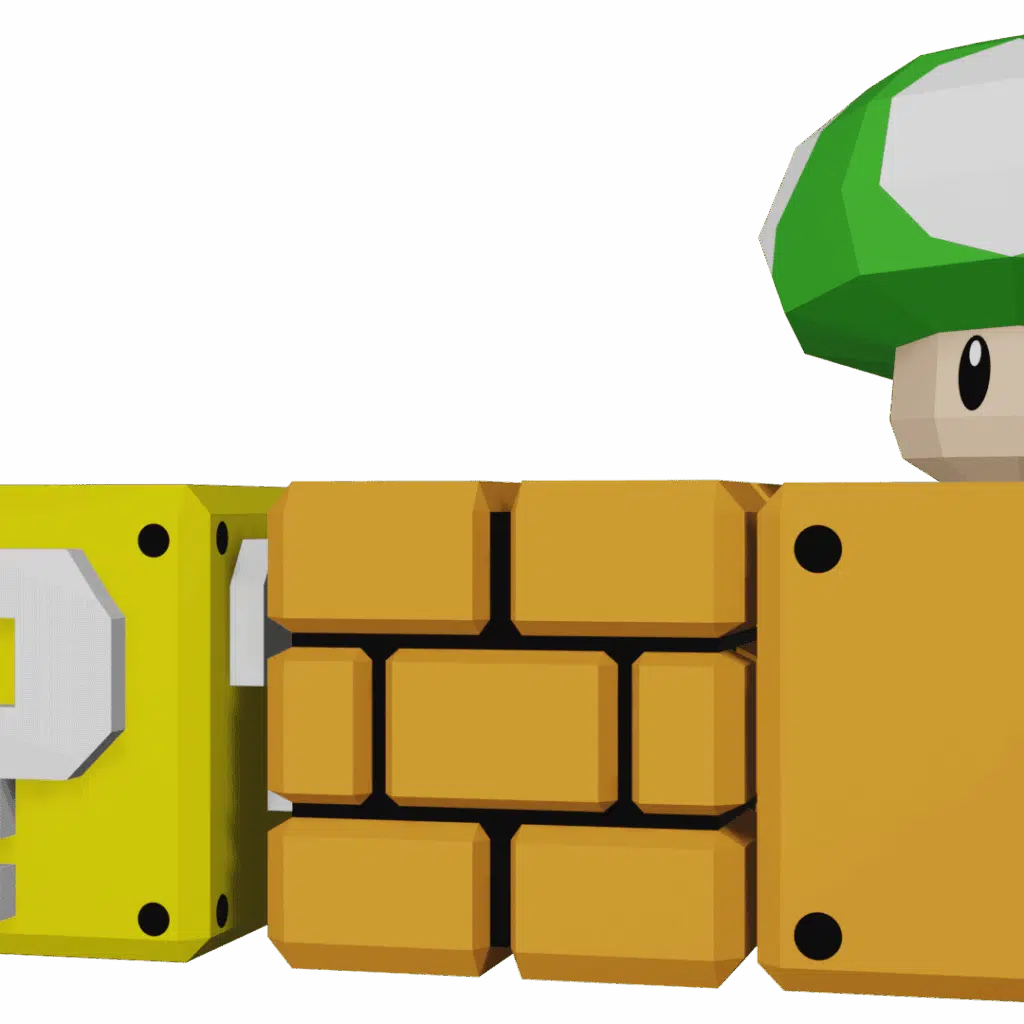 Blocs rétro gaming de Mario en papercraft 3D