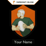 Blason mural de Rugby en Papercraft 3D