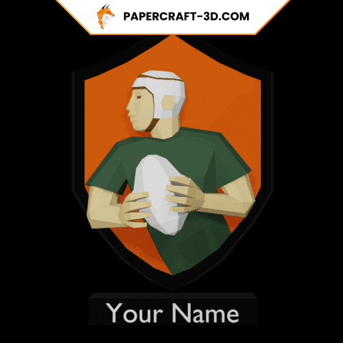 Blason mural de Rugby en Papercraft 3D