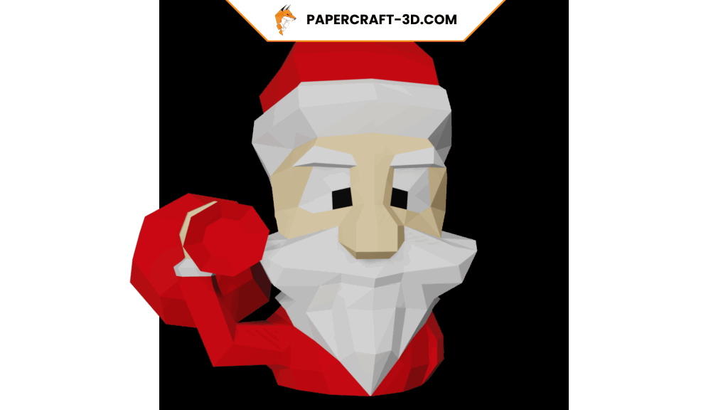 Papercraft de Père Noël en origami 3D Papercraft de Père Noël en origami 3D