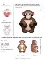 Singe assis en papercraft 3D