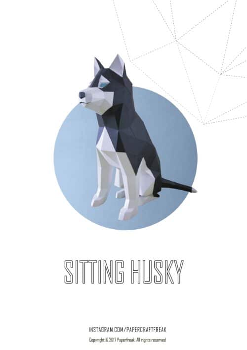 Husky en papercraft 3D