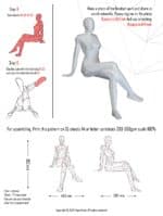 Femme assise en papercraft 3D