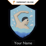 Papercraft de blason de natation en origami 3D Papercraft de blason de natation en origami 3D