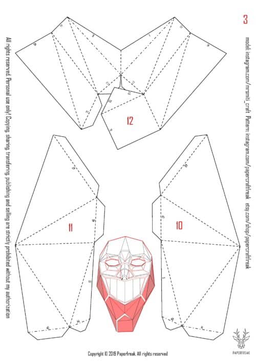 Masque clown en papercraft 3D