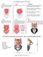 Trophée tigre en costume papercraft 3D