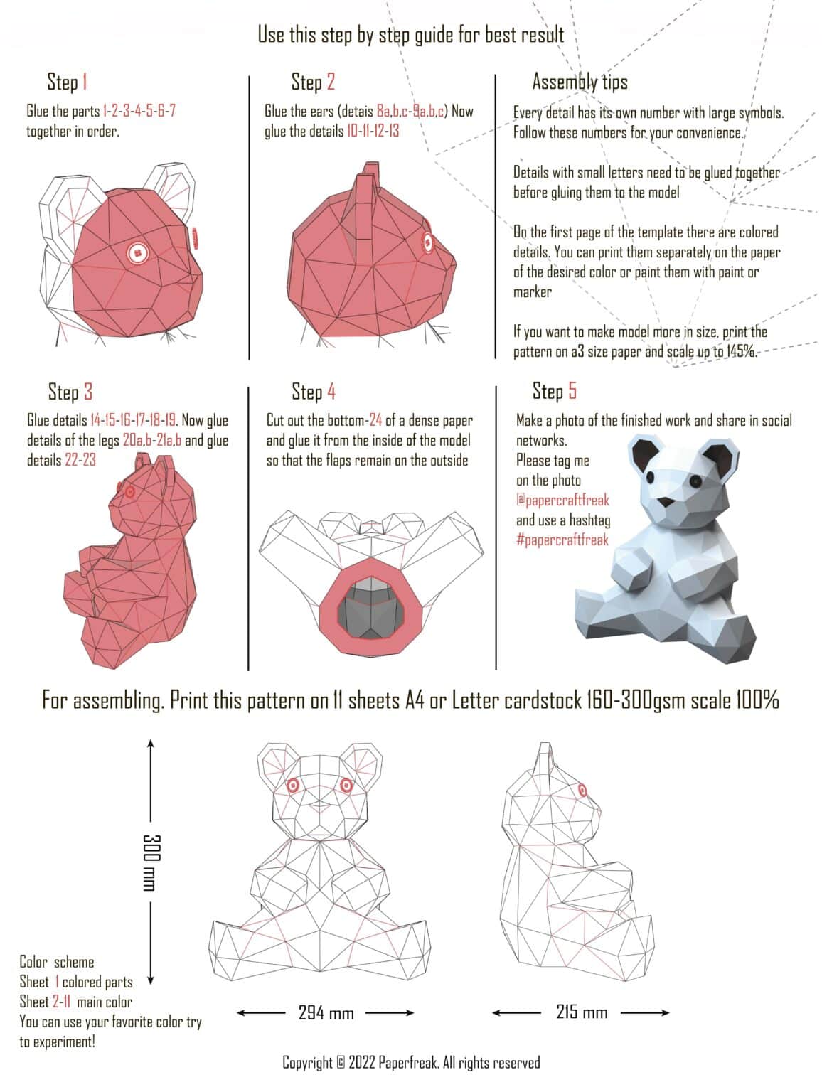 Papercraft d'ours en origami 3D Papercraft d'ours en origami 3D