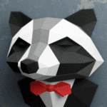 Raton laveur en costume papercraft 3D