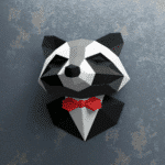 Raton laveur en costume papercraft 3D