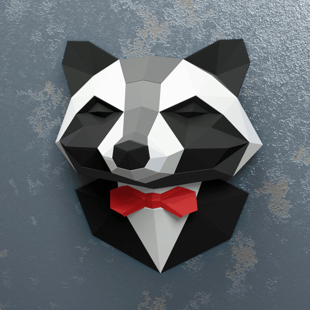 Raton laveur en costume papercraft 3D