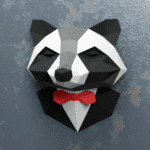 Raton laveur en costume papercraft 3D
