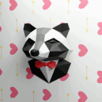 Raton laveur en costume papercraft 3D