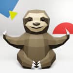 Paresseux yoga en papercraft 3D